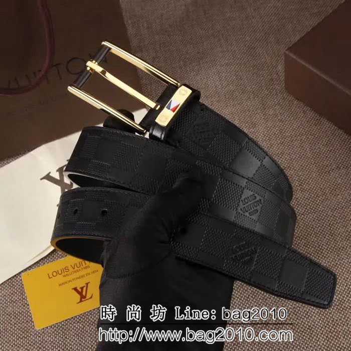 路易威登LV Damier 壓紋鏡面小牛皮飾有路易威登品牌 男士皮帶 LHG1232